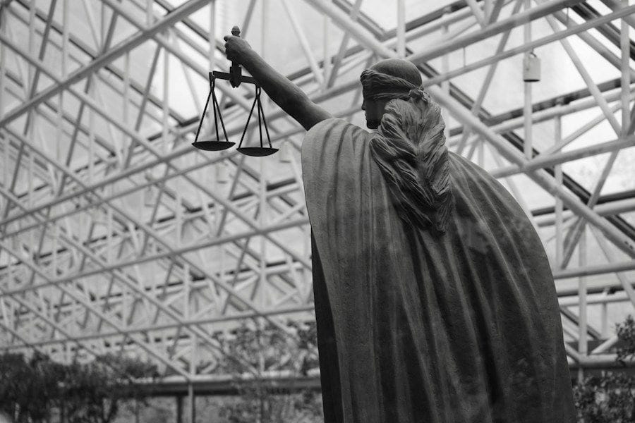 Scales of justice statue